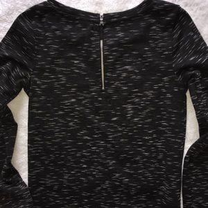 XS Merona Black Marled Shirt w/ Gold Zipper Detail